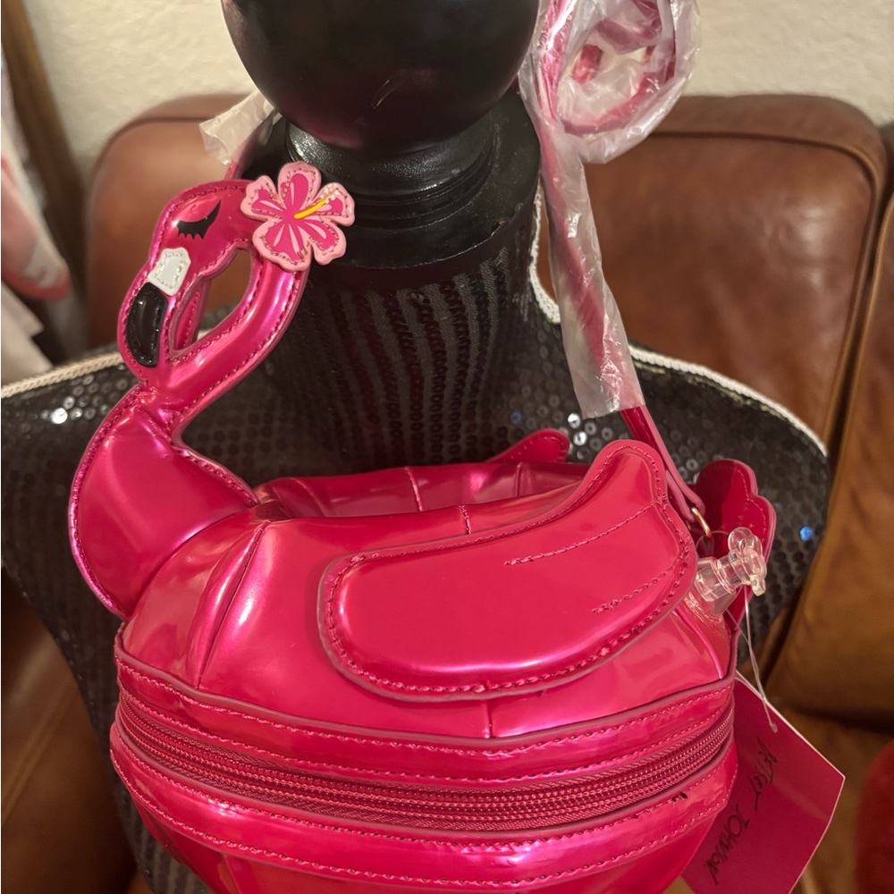 Betsey Johnson Pink Mini Bag - Hot as Flock Flamingo